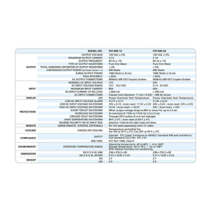 Samlex 600 Watt 12V Pure Sine Inverter PST-600-12 Specs