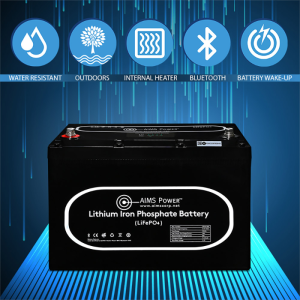 AIMS Power LiFePO4 Lithium Battery with Wake Up, Heater & BT Monitoring 12V 104Ah - Image 5