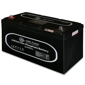 AIMS Power LiFePO4 Lithium Battery with Wake Up, Heater & BT Monitoring 12V 104Ah