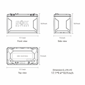 SOK 24V 150Ah Battery, Built-in heater & Bluetooth, Victron CAN Comms - Image 4